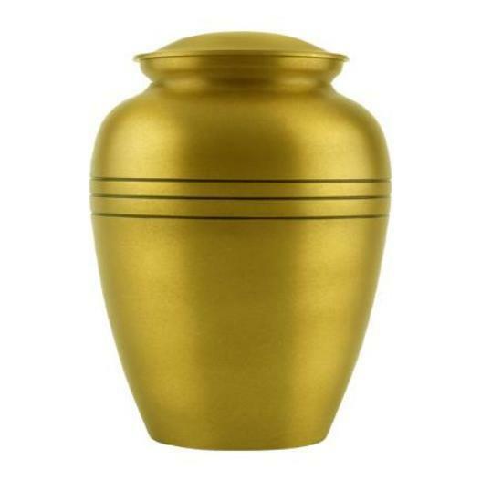 Small/Keepsake 87 Cubic Inches Classic Brass Funeral Cremation Urn for Ashes