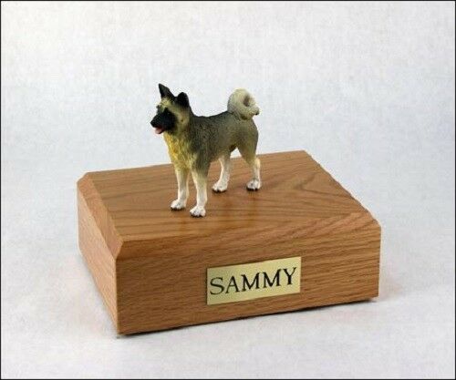 Akita Gray Pet Funeral Cremation Urn Available in 3 Different Colors & 4 Sizes