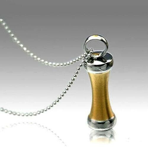 Stainless Steel Golden Safe Funeral Cremation Urn Pendant