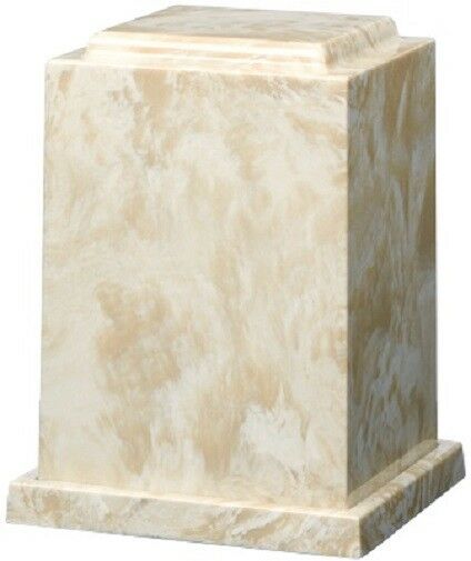 Large 225 Cubic Inch Windsor Elite Creme Cultured Marble Cremation Urn for Ashes