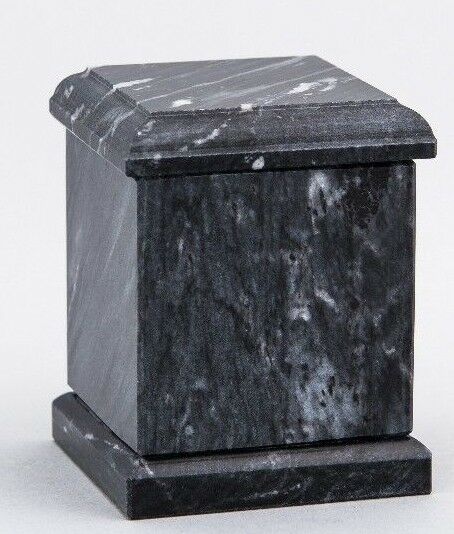 Small/Keepsake 1 Cubic In. Black Evermore Natural Marble Urn for Cremation Ashes