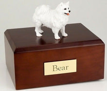 Load image into Gallery viewer, American Eskimo Pet Funeral Cremation Urn Avail in 3 Different Colors &amp; 4 Sizes
