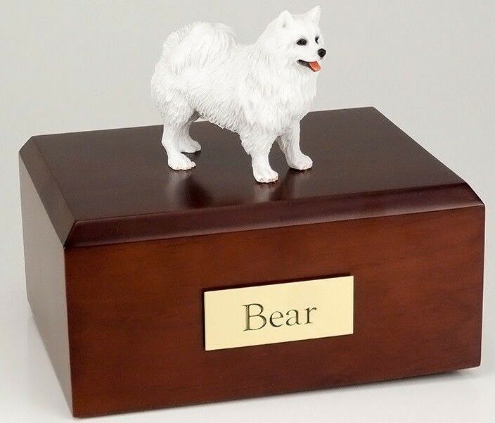 American Eskimo Pet Funeral Cremation Urn Avail in 3 Different Colors & 4 Sizes