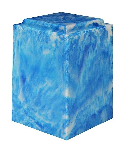 Large/Adult 220 Cubic Inch Windsor Sky Blue Cultured Marble Cremation Urn
