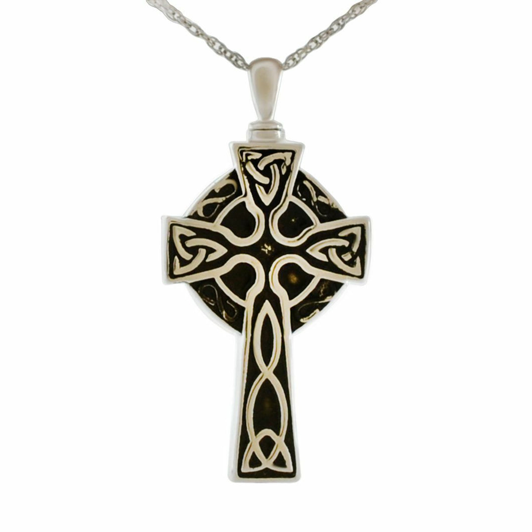 Celtic Cross Stainless Steel Pendant/Necklace Funeral Cremation Urn for Ashes