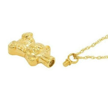 Load image into Gallery viewer, Stainless Steel/Gold Plated Teddy Bear Pendant/Necklace Funeral Cremation Urn
