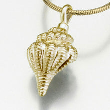 Load image into Gallery viewer, Gold Vermeil Conch Shell Memorial Jewelry Pendant Funeral Cremation Urn
