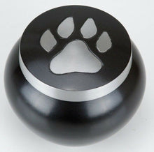 Load image into Gallery viewer, 80 Cubic Inches Nickel/Gray Aluminum Pawprint Pet Jar Urn for Cremation Ashes
