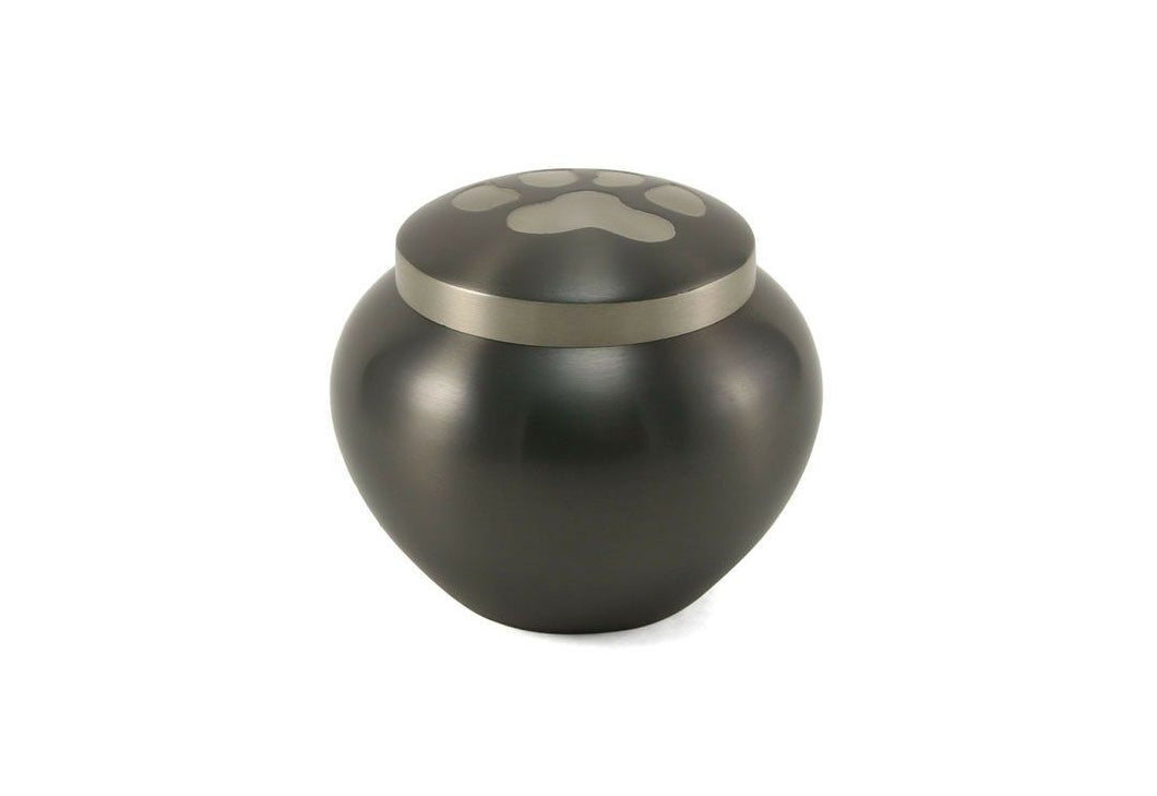 Small/Keepsake Slate/Pewter Brass Odyssey Cremation Urn, 70 cubic inches