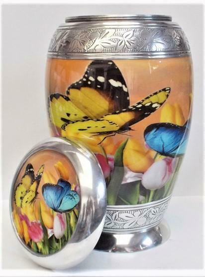Large/Adult 200 Cubic Inch Butterfly Heaven Funeral Cremation Urn for Ashes