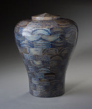 Load image into Gallery viewer, Lily Blue Oak Wood Adult Funeral Cremation Urn, 210 Cubic Inches

