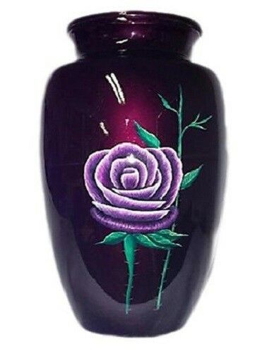 Large/Adult 200 Cubic Inch Lavender Rose Aluminum Cremation Urn for Ashes