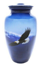 Load image into Gallery viewer, Large/Adult 200 Cubic Inch Aluminum Soaring Eagle Cremation Urn for Ashes
