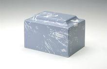 Load image into Gallery viewer, Classic Cultured Marble Blue &amp; White 50 Cubic Inches Cremation Urn, TSA Approved
