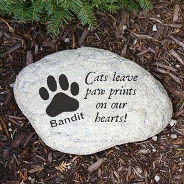 Resin & Polymer Memorial Garden Stone - Cat Paws