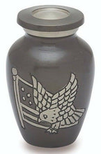 Load image into Gallery viewer, American Flag Eagle Aluminum Keepsake Cremation Urn For Ashes, 3 Cubic Inches
