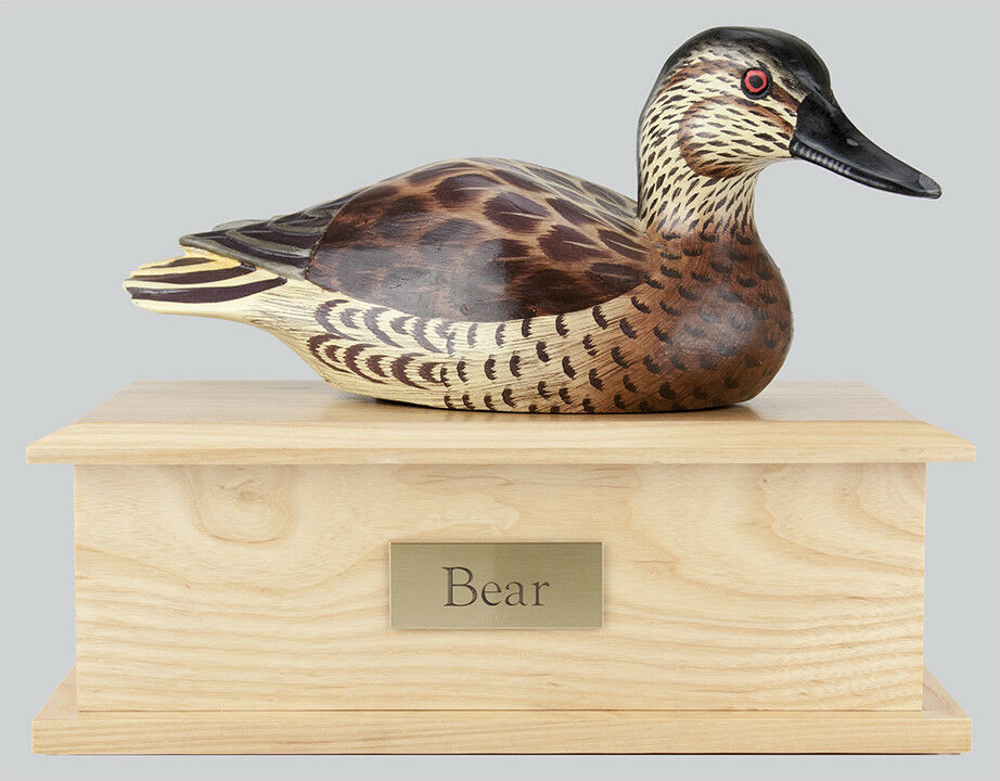 115 Cubic Ins Duck Decoy Urn - Female Coloring/Light Ash Box for Cremation Ashes