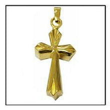 Load image into Gallery viewer, Gold Plated Sterling Silver Elegant Cross Cremation Urn Pendant w/Chain
