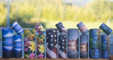 Load image into Gallery viewer, Set of Large, Med &amp; Small US Flag Scattering Tube Cremation Urns for Ashes

