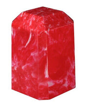 Load image into Gallery viewer, Small/Keepsake 36 Cubic Inch Red Square Cultured Marble Cremation Urn For Ashes
