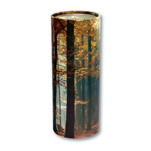 Load image into Gallery viewer, Biodegradable Large/Adult 200 Cubic Inches Autumn Woods Scattering Tube Cremation Urn Keepsake
