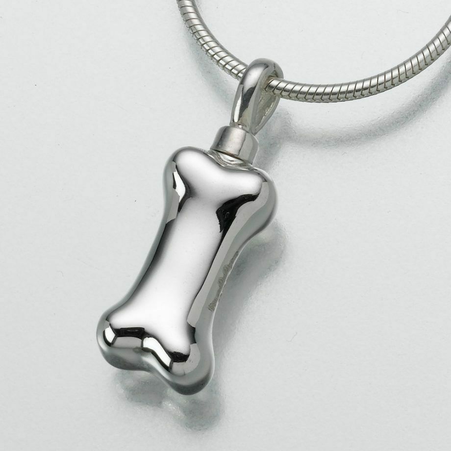 Sterling Silver Dog Bone Memorial Jewelry Pendant Funeral Cremation Urn