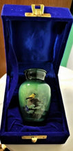 Load image into Gallery viewer, Small/Keepsake 3 Cubic Inch Goldfinch Bird Aluminum Cremation Urn for Ashes
