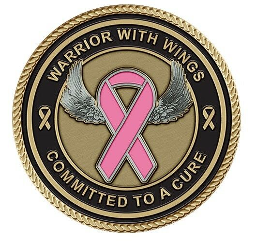 Breast Cancer (Pink Ribbon) Medallion for Box Cremation Urn/Flag Case - 4