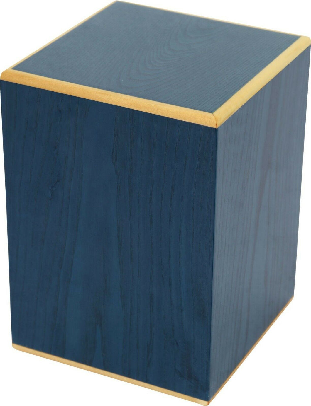 Large/Adult 210 Cubic Inches Blue Box Wood Cremation Urn for Ashes