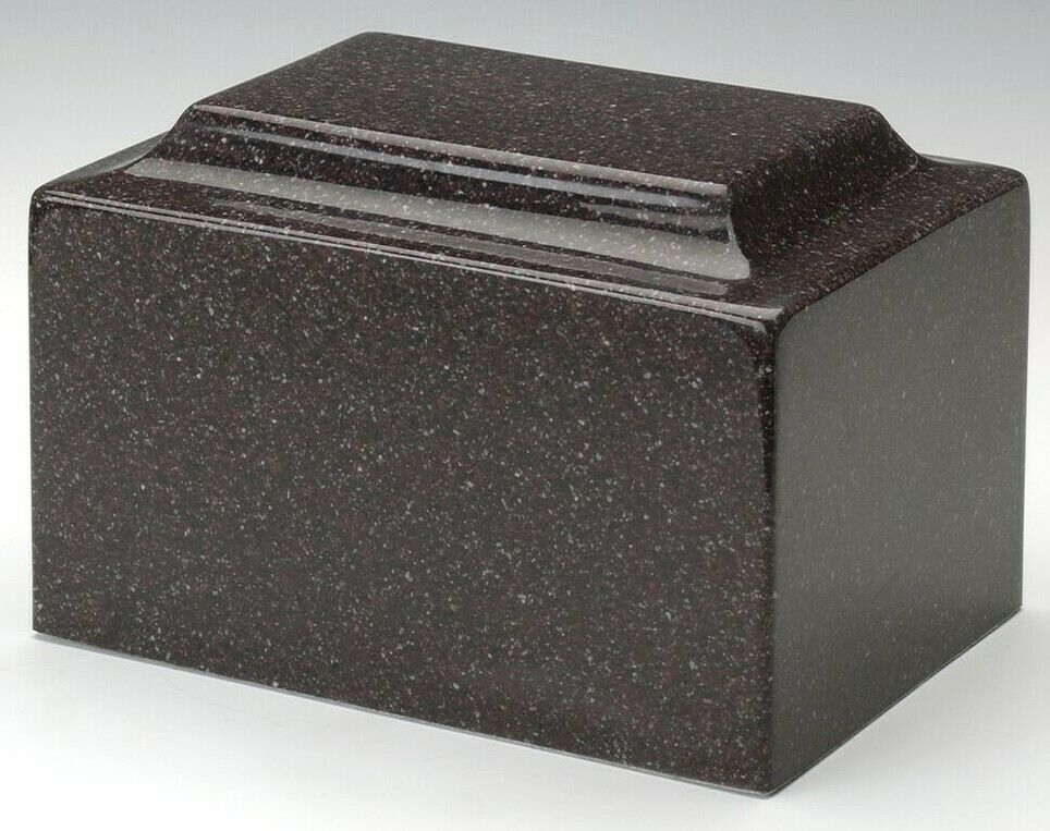 Classic Granite Dark Red 100 Cubic Inches Cremation Urn For Ashes, TSA Approved