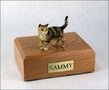 Load image into Gallery viewer, Tabby Brown Shorthair Cat Figurine Pet Cremation Urn Avail 3 Dif Colors/4 Sizes
