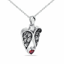 Load image into Gallery viewer, Angel Heart Stainless Steel Pendant/Necklace Funeral Cremation Urn for Ashes
