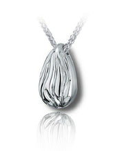Load image into Gallery viewer, Sterling Silver Sand Dune Tear Drop Funeral Cremation Urn Pendant w/Chain
