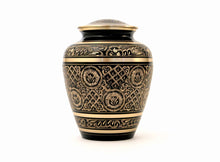 Load image into Gallery viewer, Black Brass Adult 200 Cubic Inch Funeral Cremation Urn for Ashes
