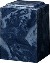 Load image into Gallery viewer, Large/Adult 220 Cubic Inch Windsor Blue Cultured Marble Cremation Urn for Ashes
