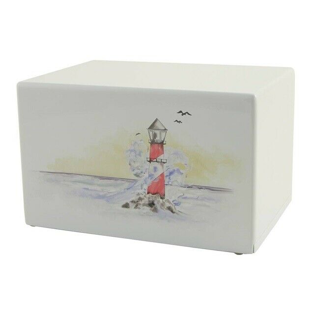 Large/Adult Somerset Lighthouse Box Cremation Urn for Ashes, 200 Cubic Inches