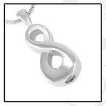 Load image into Gallery viewer, Infinity Stainless Steel Funeral Cremation Urn Pendant w/Chain for Ashes
