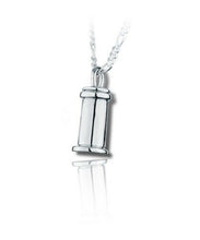 Load image into Gallery viewer, Sterling Silver Small Traditional Funeral Cremation Urn Pendant w/Chain
