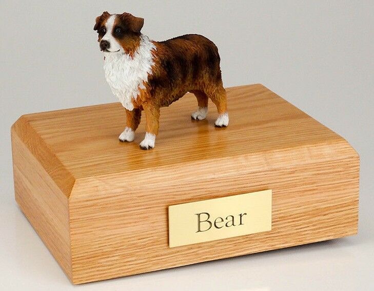 Australian Shepherd Pet Funeral Cremation Urn Avail in 3 Diff Colors & 4 Sizes