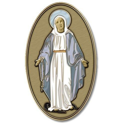 Blessed Mother Medallion for Box Cremation Urn/Flag Case - 3