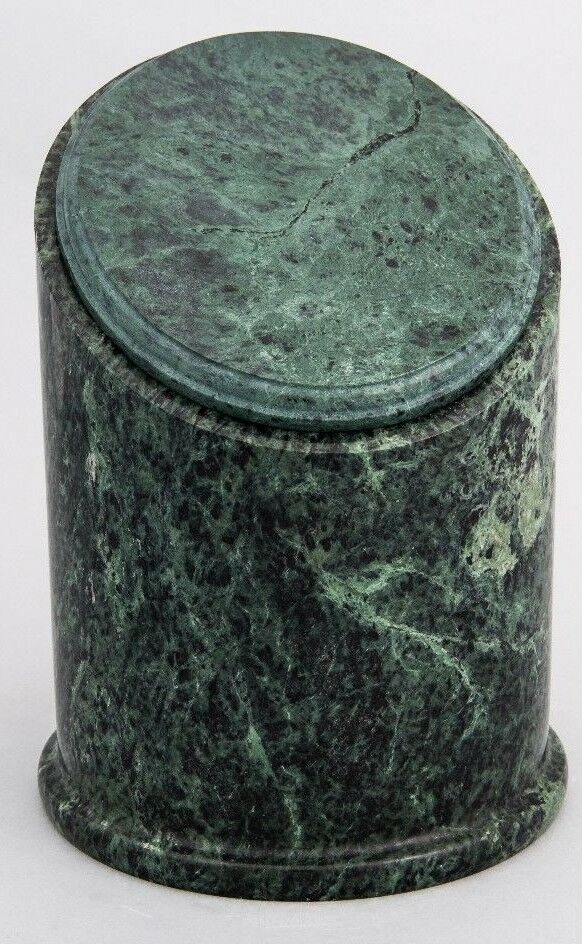 Large/Adult 230 Cubic Inches Green Crown Natural Marble Urn for Cremation Ashes