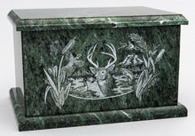 Load image into Gallery viewer, Large/Adult 240 Cubic Inches Green Evermore Rectangle Natural Marble Urn
