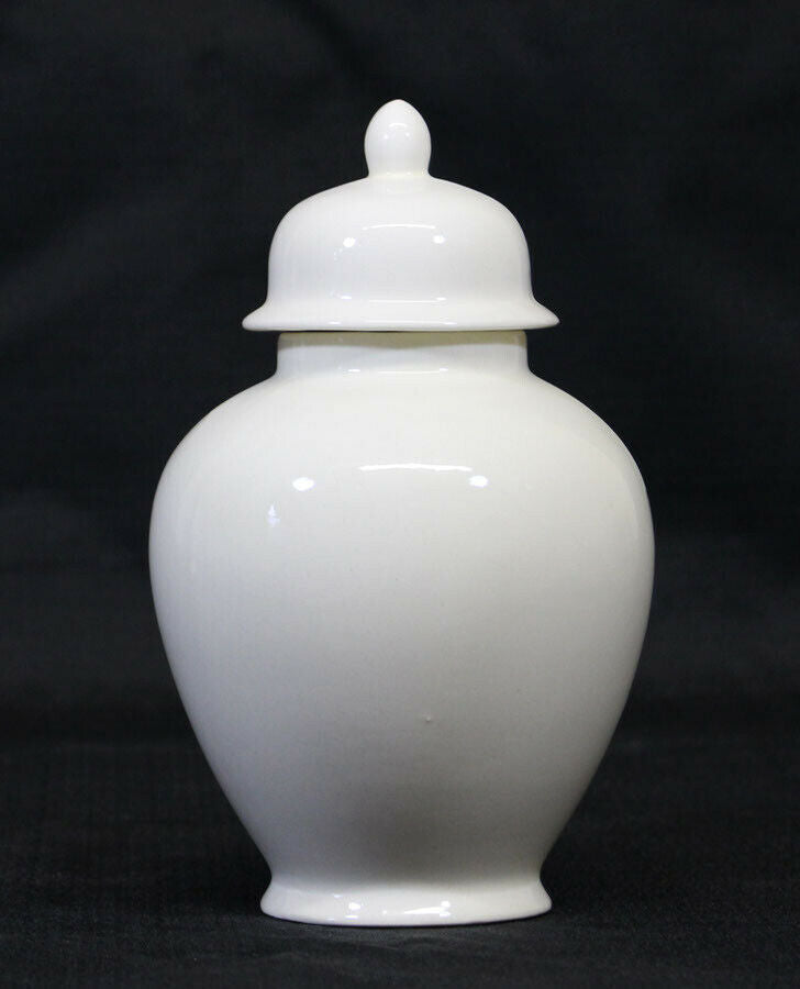 Small/Keepsake 58 Cubic Inch Ivory Ceramic Funeral Cremation Urn for Ashes