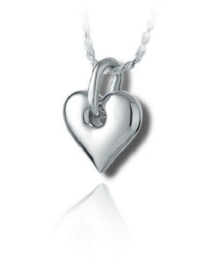 Sterling Silver Holy Heart Funeral Cremation Urn Pendant for Ashes w/Chain