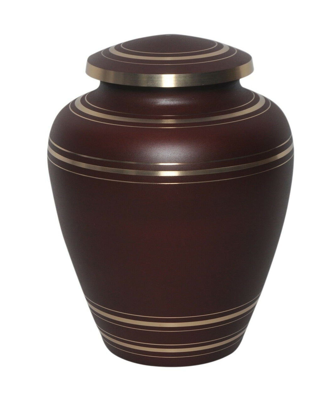 Large/Adult 200 Cubic Inches Burgundy/Red Brass Funeral Cremation Urn