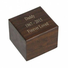 Load image into Gallery viewer, Small/Keepsake 6 Cubic Inch Windsor Wood Funeral Cremation Urn for Ashes
