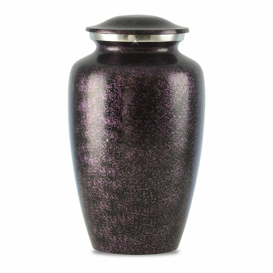 Large/Adult 220 Cubic Inches Purple Brass Funeral Cremation Urn for Ashes