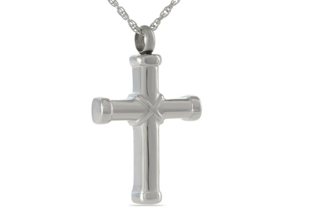 Natural Cross Stainless Steel Pendant/Necklace Funeral Cremation Urn for Ashes