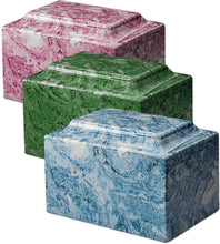 Load image into Gallery viewer, Classic Marble Blue Oversized 325 Cubic Inches Cremation Urn Ashes TSA Approved
