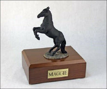 Load image into Gallery viewer, Black Horse Figurine Funeral Cremation Urn Avail in 3 Different Colors &amp; 4 Sizes
